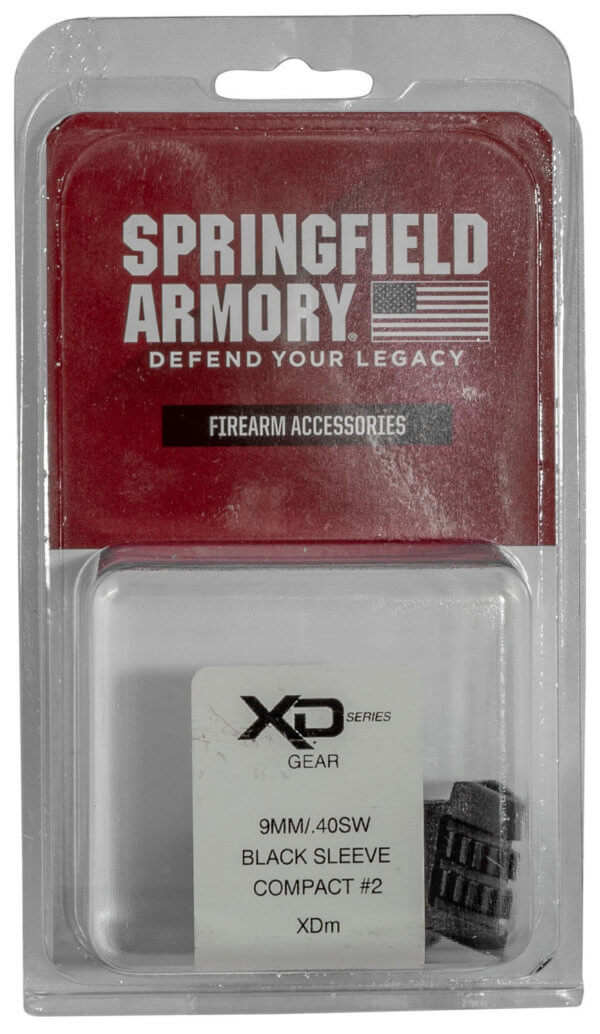 Springfield Armory XDM5002C Backstrap Sleeve  made of Polymer with Black Finish & 1 Piece Design for 9mm Luger  40 S&W Springfield XD-M Compact with #2 Backstrap & 3.80 Barrel”