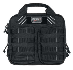 GPS Bags T1412PCB Tactical Double +2 Black 1000D Nylon Teflon Coating with Visual ID Storage System Lockable YKK Zippers MOLLE Webbing & Ammo Storage Pockets Holds UP To 4 Handguns