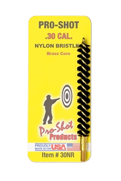 Pro-Shot 30NR Bore Brush 7.62mm/30 Cal Rifle #8-32 Thread Nylon Bristles Brass Core