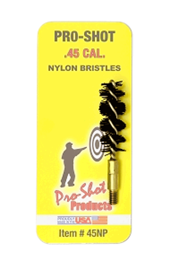 Pro-Shot 45NP Bore Brush 45 Cal Pistol #8-32 Thread Nylon Bristles Brass Core