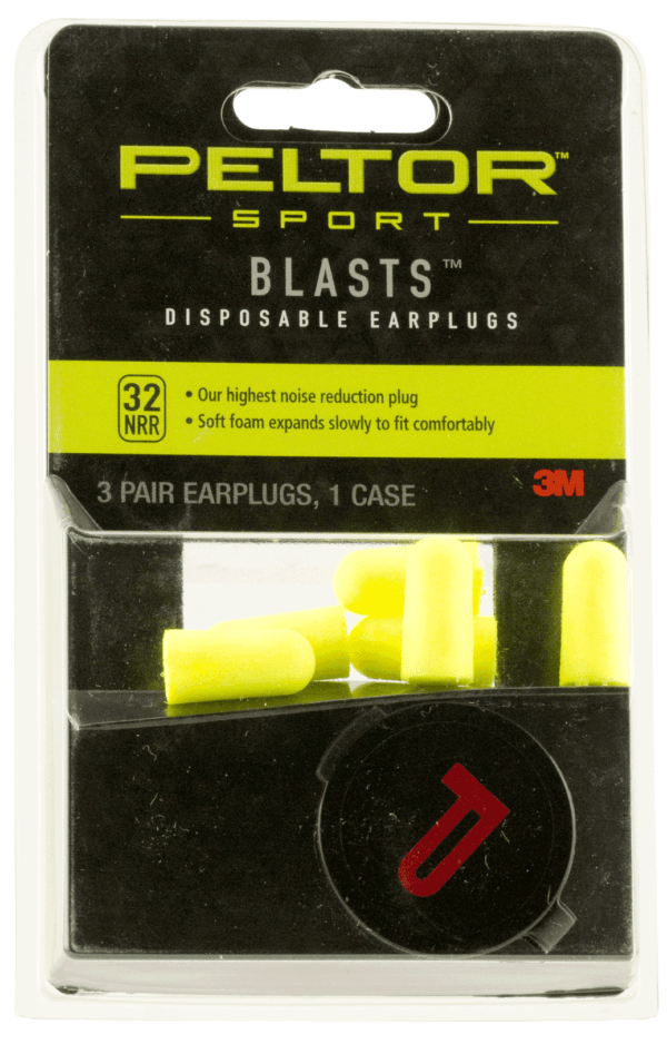 Peltor 97065 Sport Banded Earplugs Foam 28 dB Behind The Head Yellow Buds with Orange Band Adult 1 Pair
