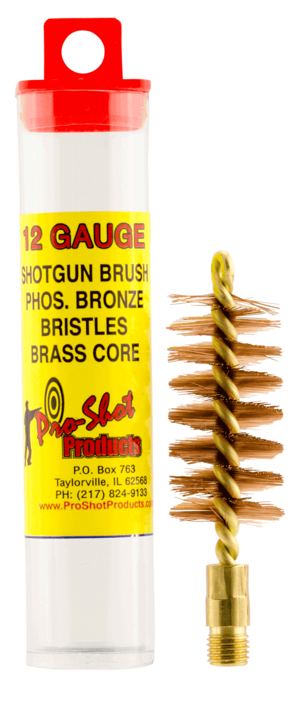Pro-Shot 20S Bore Brush 20 Gauge Shotgun #5/16-27 Thread Bronze Bristles Looped Tip Brass Core