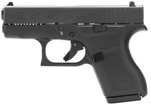 Glock UI4250201 G42 380 ACP 3.25″ 6+1 Black Polymer Grip