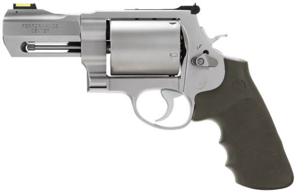 Smith & Wesson 170350 Model 460 Performance Center XVR 460 S&W Mag  3.50″ Stainless Steel Barrel & 5rd Unfluted Cylinder  Satin Stainless Steel X-Frame  Hi-Viz Fiber Optic Green Front Sight  Chromed Tear Drop Hammer & Trigger With Stop