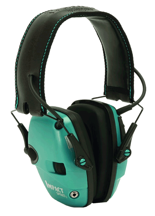 Howard Leight R02521 Impact Sport Electronic Muff 22 dB Over the Head Black/Teal Adult 1 Pair