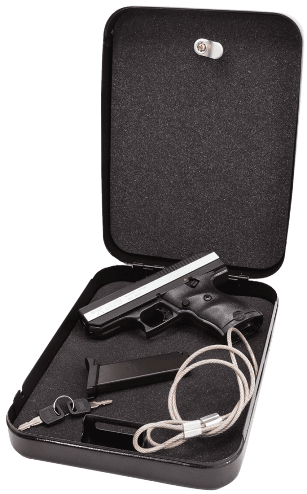 Hi-Point CF380HSP Model CF Home Security Package 380 ACP Caliber with 3.50″ Barrel 8+1 Capacity Black Finish Frame Serrated Black Steel Chrome Line Slide & Polymer Grip Includes Lock Box