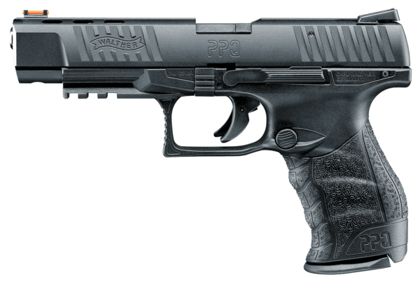 Walther Arms 5100302 PPQ M2 22 Long Rifle (LR) Single 5″ 12+1 Black Interchangeable Backstrap Grip Black Tenifer Slide
