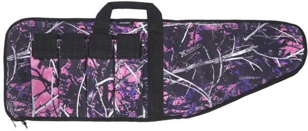 Bulldog MDG1038 Extreme Tactical Rifle Case made of Water-Resistant Nylon with Muddy Girl Camo Finish  Black Trim  Tricot Lining  4 External Velcro Magazine Pouches & Soft Padding 38″ L