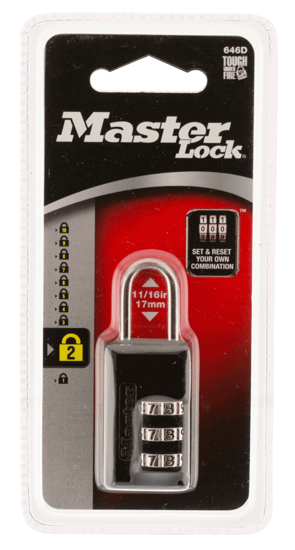 Master Lock 646D Combination Lock Open With Combination Black Steel