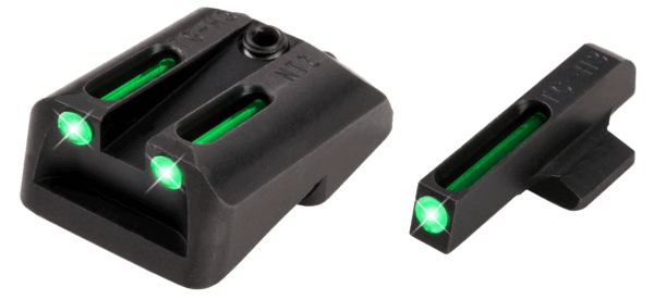 TruGlo TG131NT4 TFO Black | Green Tritium & Fiber Optic Front Sight Green Tritium & Fiber Optic Rear Sight