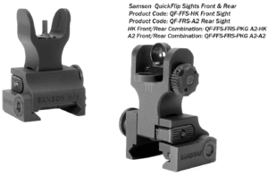 Aim Sports MT201 AR Low Profile Rear Flip Up Sight Black Anodized Low Profile for AR-15