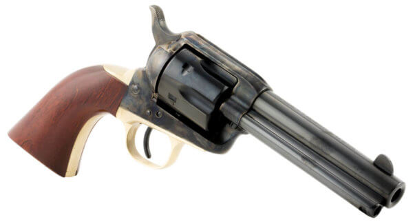 Taylors & Company 550526 Ranch Hand  357 Mag Caliber with 4.75 Blued Finish Barrel  6rd Capacity Blued Finish Cylinder  Color Case Hardened Finish Steel Frame & Walnut Grip”