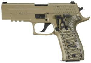 Sig Sauer 226R9SCPNCA P226 Scorpion *CA Compliant Full Size Frame 9mm Luger 10+1  4.40 Carbon Steel Barrel  Flat Dark Earth Serrated Stainless Steel Slide  Flat Dark Earth Stainless Steel Frame w/Beavertail & Picatinny Rail  Flat Dark Earth Hogue Extreme”