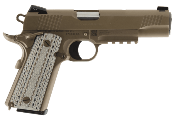 Colt Mfg O1070M45 1911 CQBP Marine M45-A1 45 ACP 5″ 7+1 Overall Brown Decobond Finish Stainless Steel Frame & Slide with Desert Tan G10 Grip & Accessory Rail