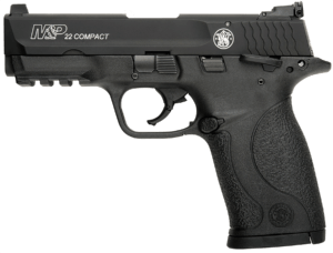 Smith & Wesson 108390 M&P 22 Compact 22 LR 3.50″ 10+1 Black Armornite Aluminum Black Polymer Grip