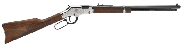Henry H004AB Golden Boy American Beauty 22 Short 22 Long or 22 LR Caliber with 16 LR/21 Short Capacity 20″ Blued Barrel Nickel-Plated Metal Finish & American Walnut Stock Right Hand (Full Size)