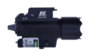 NcStar AQPTLMG Compact Laser 5mW Green Laser with 532nM Wavelength Black Anodized Finish & QR Weaver Style Mount for Compact & Subcompact Pistols