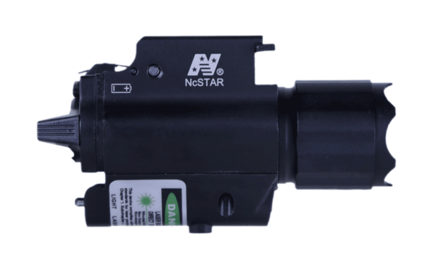 NcStar AQPFLSG 200L Laser/Flashlight For Universal w/Accessory Rail 200 Lumens/5mW Output White Cree LED Light/Green Laser QR Weaver/Picatinny Mount Black Anodized Aluminum