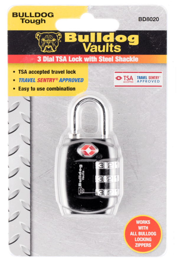 Bulldog BD8020 TSA Lock with .75″ Shackle Comination Black