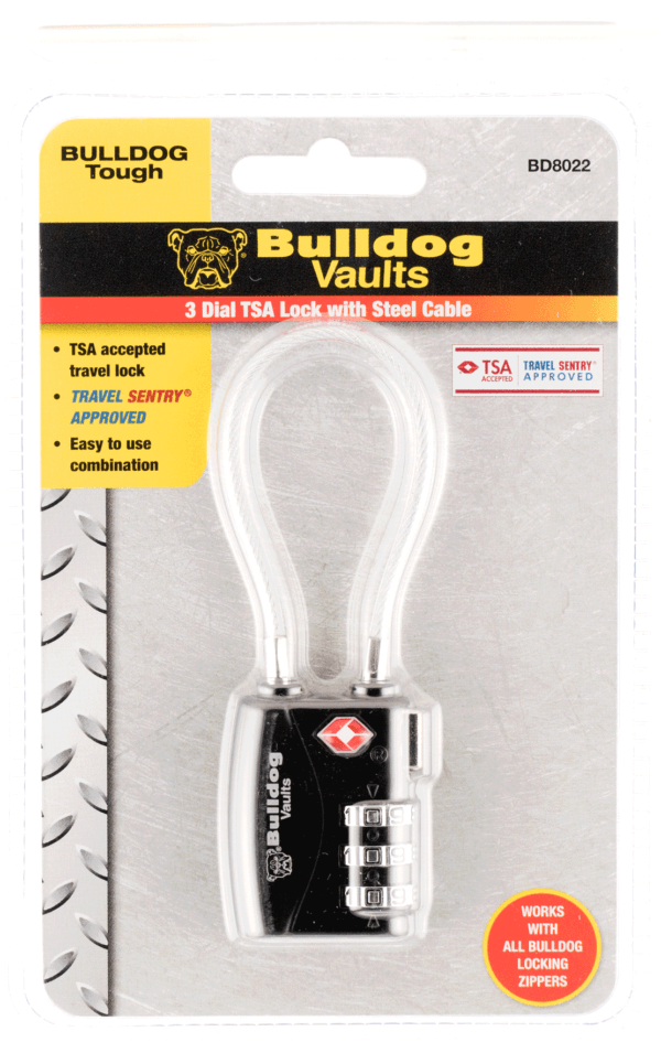 Bulldog BD8022 Cable Lock Open With Combination Metal