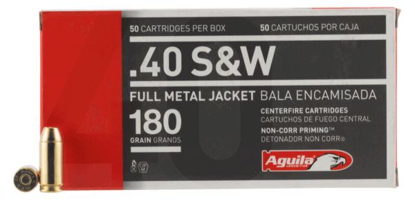Aguila 1E402110 Target & Range Handgun 40 S&W 180 gr Full Metal Jacket 50rd Box