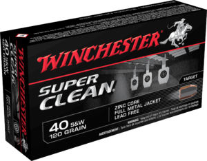 Winchester Ammo W40SWLF Super Clean 40 S&W 120 gr Full Metal Jacket (FMJ) 50rd Box