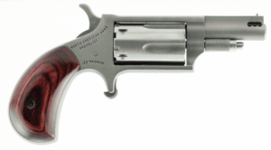 NAA 22MSC Mini-Revolver Single 22 LR/22 Mag 1.13″ 5 Rd Rosewood Bird’s Head Grip Stainless Steel