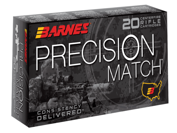Barnes Bullets 30740 Precision Match Centerfire Rifle 300 Win Mag 220 gr Open Tip Match Boat-Tail 20rd Box