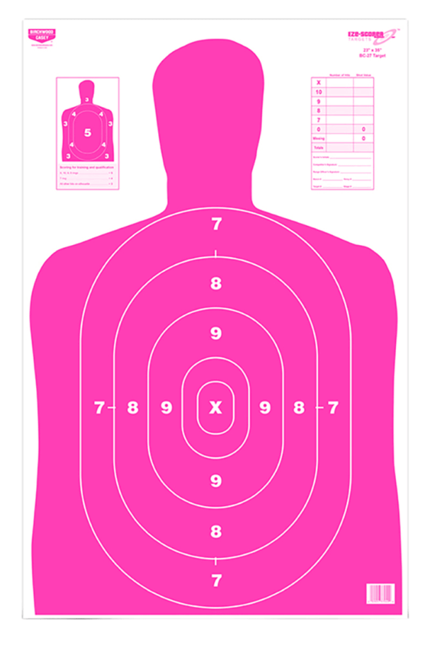 Birchwood Casey 37039 EZE-Scorer BC-27 23″ x 35″ Silhouette Target 5 Pack Pink
