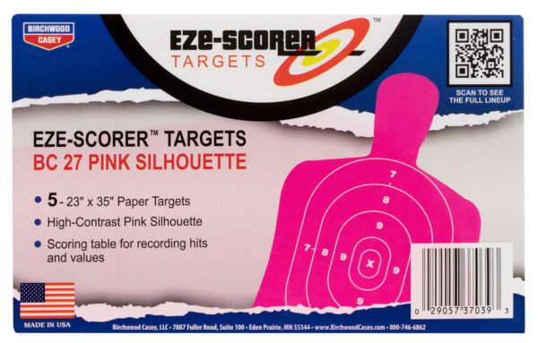 Birchwood Casey 37039 EZE-Scorer Silhouette Paper 23″ x 35″ Pink/White 5 Pack