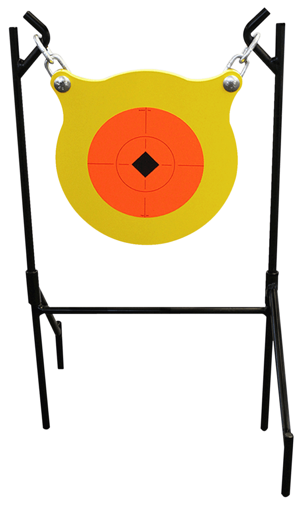 Birchwood Casey 47330 World of Targets Boomslang Pistol/Rifle Orange/Yellow AR500 Steel Gong Standing Includes Gong/Metal Stand
