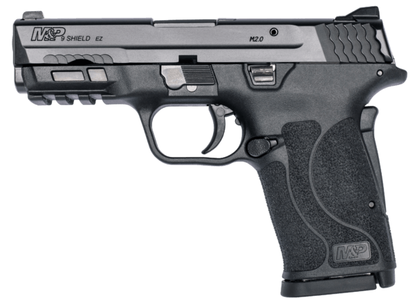 Smith & Wesson 12437 M&P Shield EZ M2.0 Micro-Compact Frame 9mm Luger 8+1  3.67″ Black Armornite Steel Barrel & Serrated Slide  Matte Black Polymer Frame w/Picatinny Rail  Grip Safety