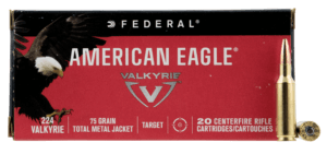 Federal AE224VLK1 American Eagle Rifle 224 Valkyrie 75 gr Full Metal Jacket (FMJ) 20rd Box