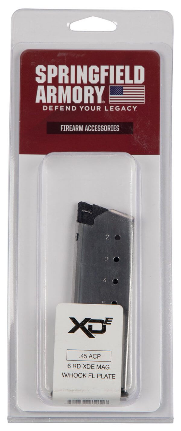 Springfield Armory XDE5006H XD-E 6rd Extended Floorplate 45 ACP Springfield XD-E Stainless Steel