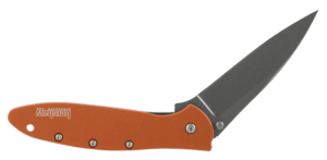 Kershaw 1660OR Leek 3″ Folding Drop Point Plain Bead Blasted 14C28N Steel Blade Orange Anodized Aluminum Handle Includes Pocket Clip