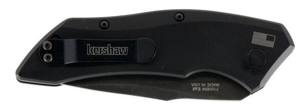 Kershaw 7100BW Launch 1 3.40″ Folding Drop Point Plain Black Oxide Blackwash Black Oxide CPM 154 Blade Black Anodized Aluminum Handle Includes Pocket Clip
