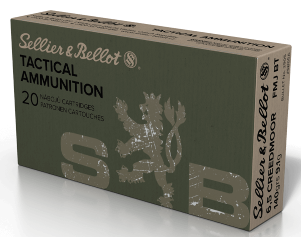 Sellier & Bellot SB65A Rifle  6.5 Creedmoor 140 gr Full Metal Jacket Boat Tail 20rd Box