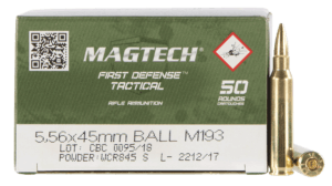 Magtech 556A First Defense Tactical 5.56x45mm 55 gr Full Metal Jacket (FMJ) 50rd Box