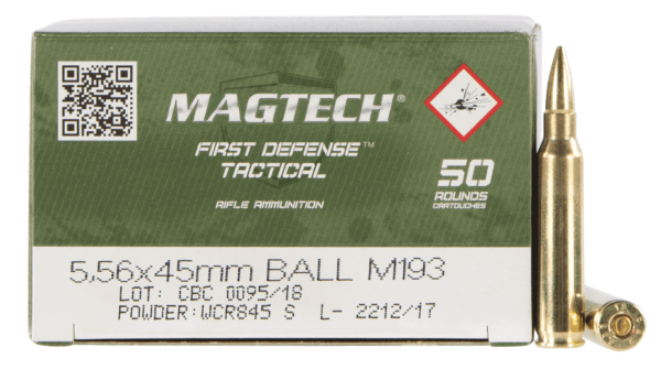 Magtech 556A Tactical/Training 5.56x45mm NATO 55 gr 3265 fps Full Metal Jacket (FMJ) 50rd Box