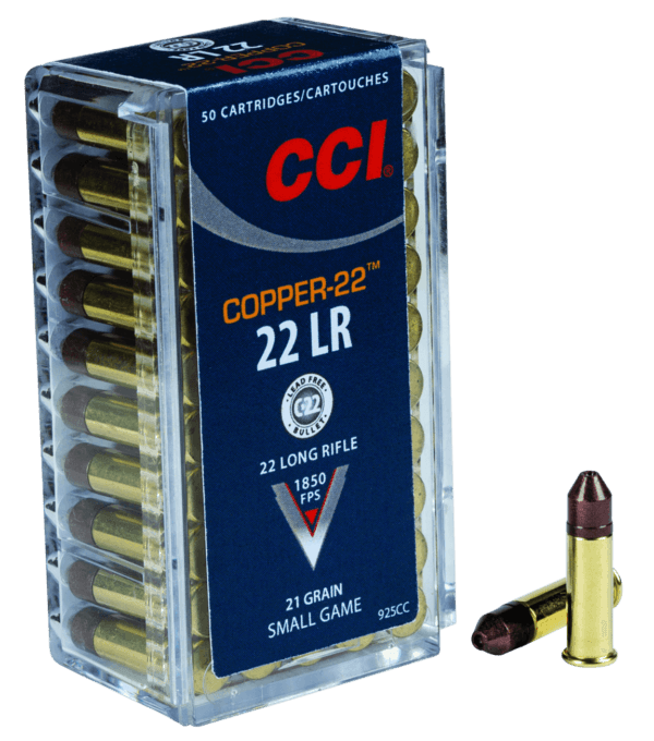 CCI 925CC Copper-22 MeatEater 22 LR 21 gr 1850 fps Copper Hollow Point (CHP) 50rd Box