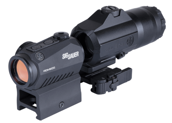Sig Sauer Electro-Optics SORJ53101 Romeo5 and Juliet3 Combo Black 1x/3x 24mm/24mm 2 MOA Red Dot
