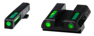 AmeriGlo GL5125 Ghost Ring Night Sight Fits Glock 17/19/19x/26 Gen5 Tritium Green Tritium w/White Outline Front Tritium Green Rear Black