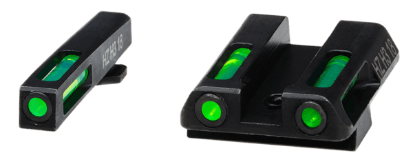HiViz GLN321 Litewave H3 Tritium/Litepipe Glock Model 42/43 Sight Set Black | Green Tritium with White Outline Front Sight Green Fiber Optic Rear Sight