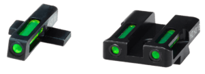 AmeriGlo XD181 Optic Compatible Sight Set for Springfield Armory XD Black | Tall Green Tritium with White Outline Front Sight Tall Green Tritium with White Outline Rear Sight
