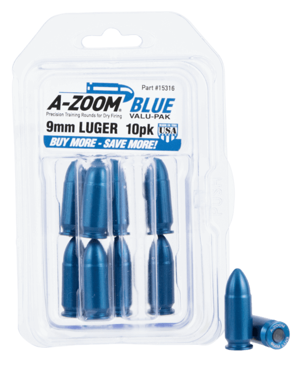 A-Zoom 15316 Value Pack Pistol 9mm Luger Aluminum 10 Pk