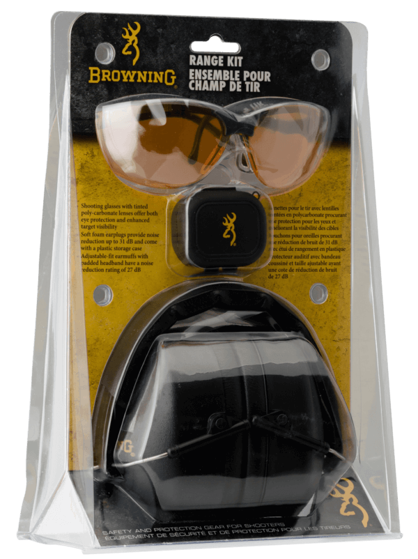 Browning 126368 Range Kit Foam Plastic with Foam 27 dB 36 dB Over the Head Orange Black Adult