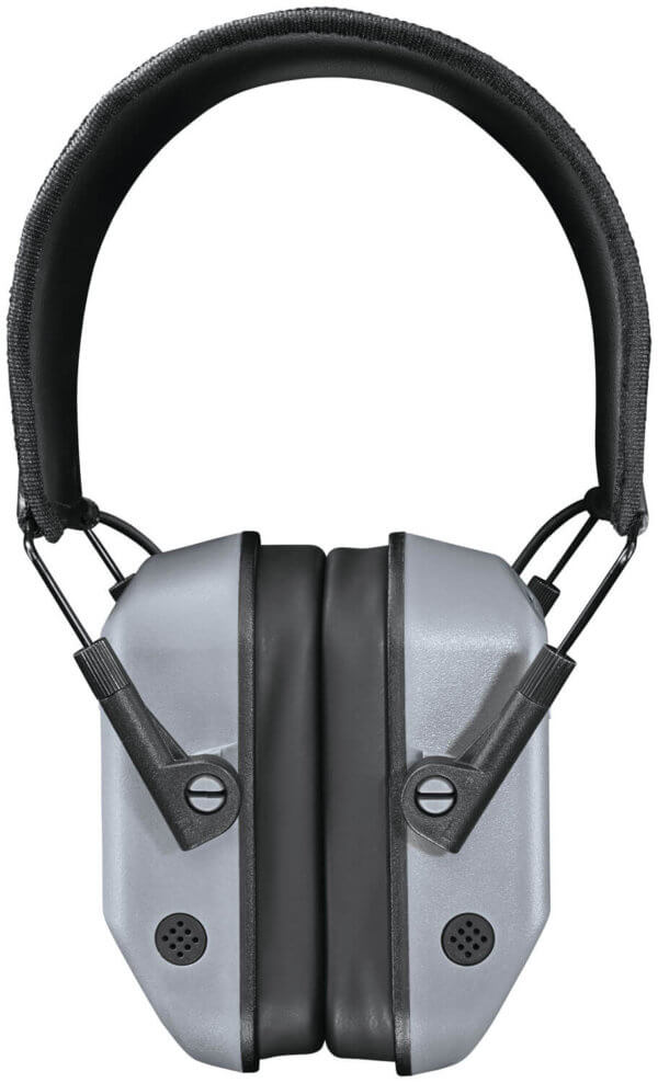 Champion Targets 40978 Vanquish Electronic Hearing Muff Over the Head Gray Soft Cushion Ear Cups with Black Headband & Adjustable Volume for Adults