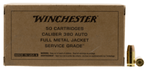 Winchester Ammo SG380W Service Grade 380 ACP 95 gr Full Metal Jacket Flat Nose (FMJFN) 50rd Box
