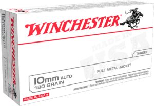 Winchester Ammo USA10MM USA 10mm Auto 180 gr Full Metal Jacket (FMJ) 50rd Box