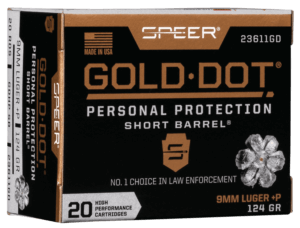 Speer 23606GD Gold Dot Personal Protection 380 ACP 90 gr 1040 fps Hollow Point (HP) 20rd Box
